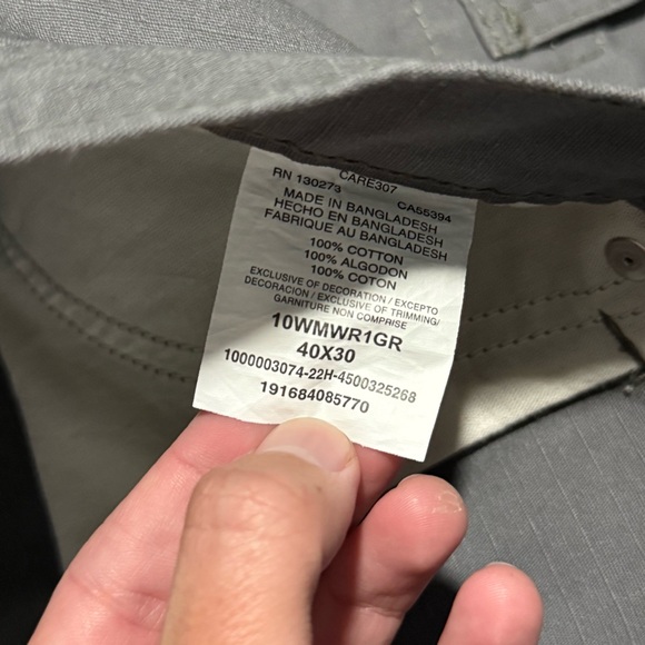 Wrangler Gray Workwear Canvas Double Knee Cargo Carpenter Pants Mens 40 x 30 - Picture 4 of 9